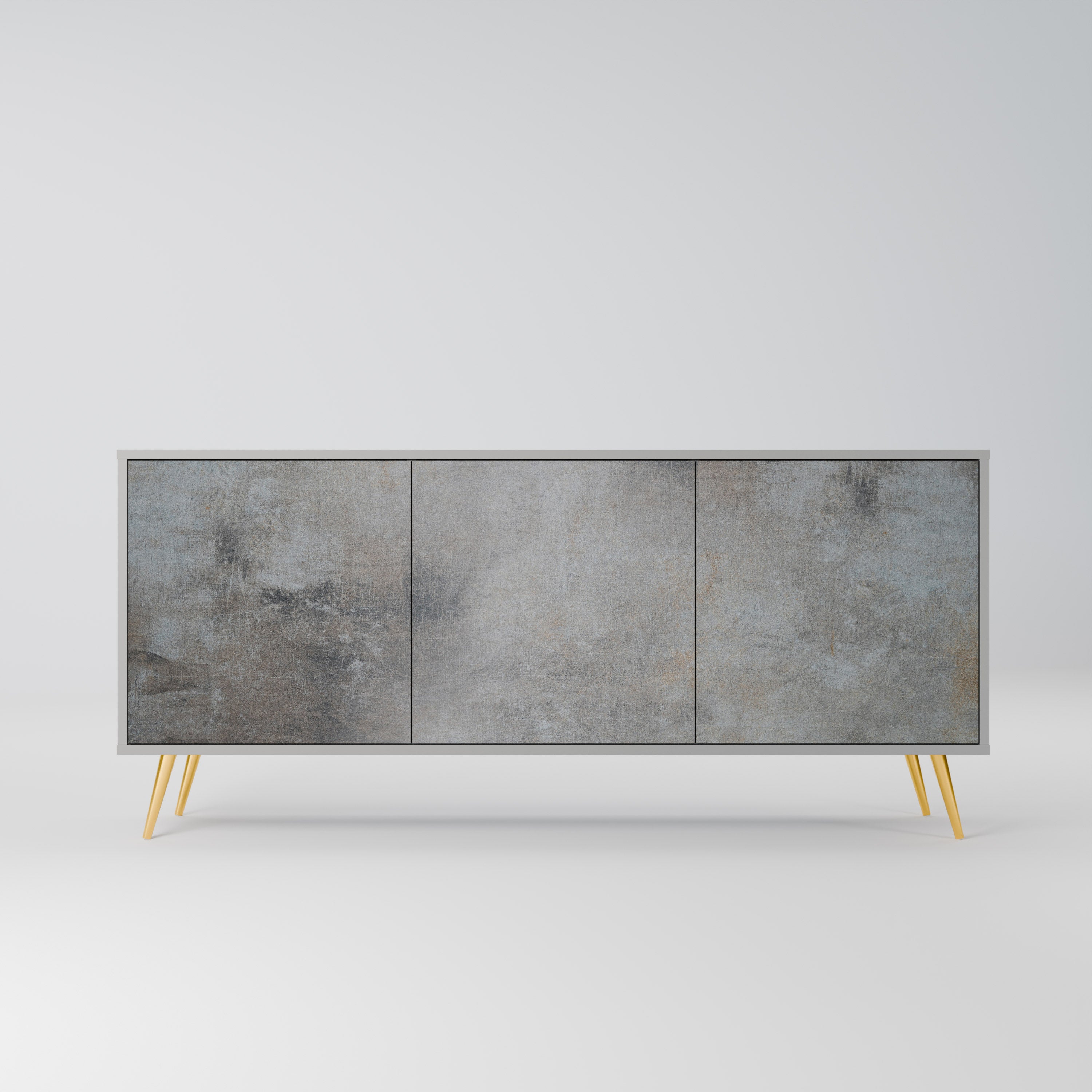 CONCRETE WALL 3-Door Sideboard in Grey Finish