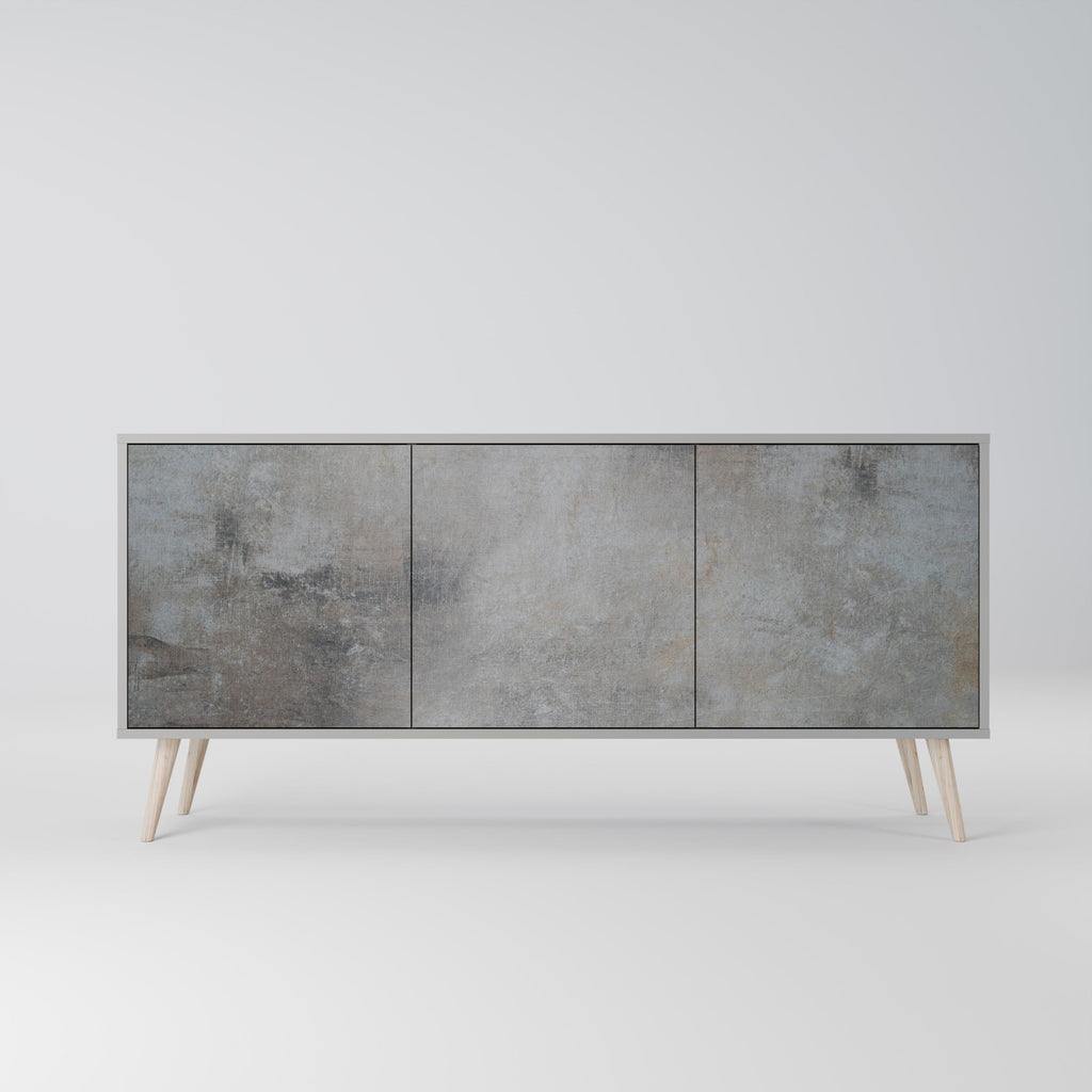 CONCRETE WALL 3-Door Sideboard in Grey Finish