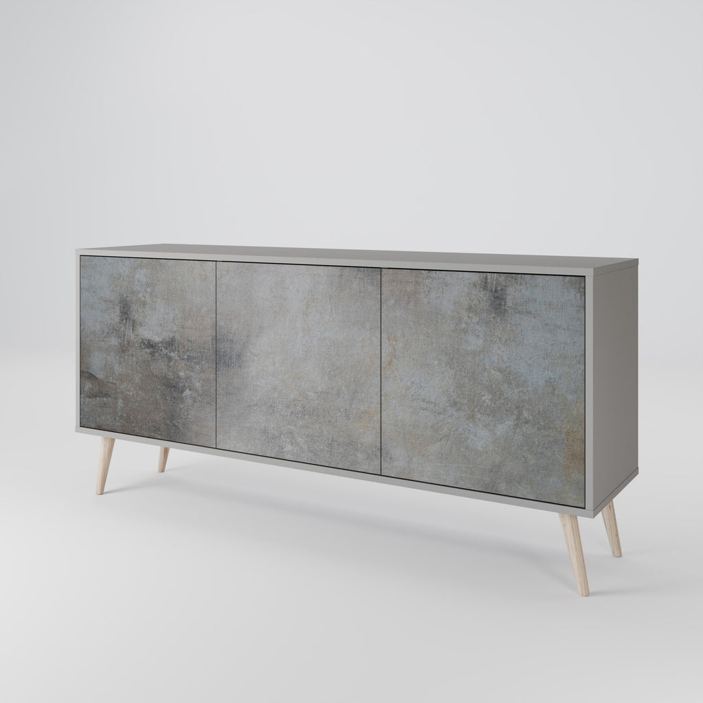 CONCRETE WALL 3-Door Sideboard in Grey Finish
