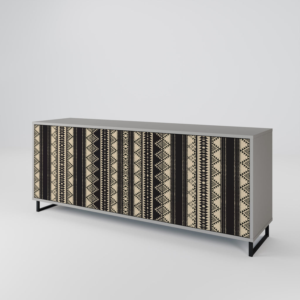 AZTEC 3-Door Sideboard in Grey Finish