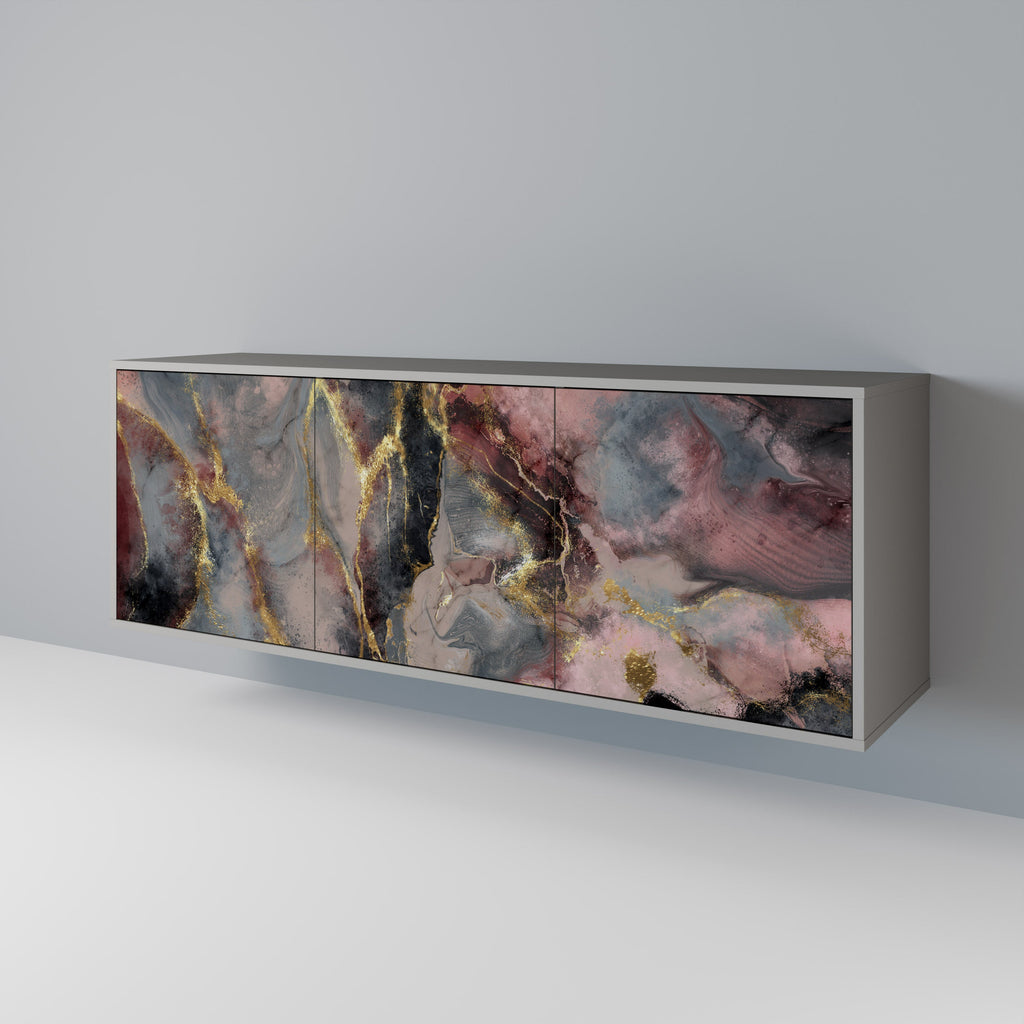 GOLDEN TIDES 3-Door Sideboard in Grey Finish