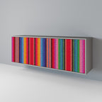 ETHNIC MEXICAN 3-Door Sideboard in Grey Finish