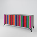 ETHNIC MEXICAN 3-Door Sideboard in Grey Finish