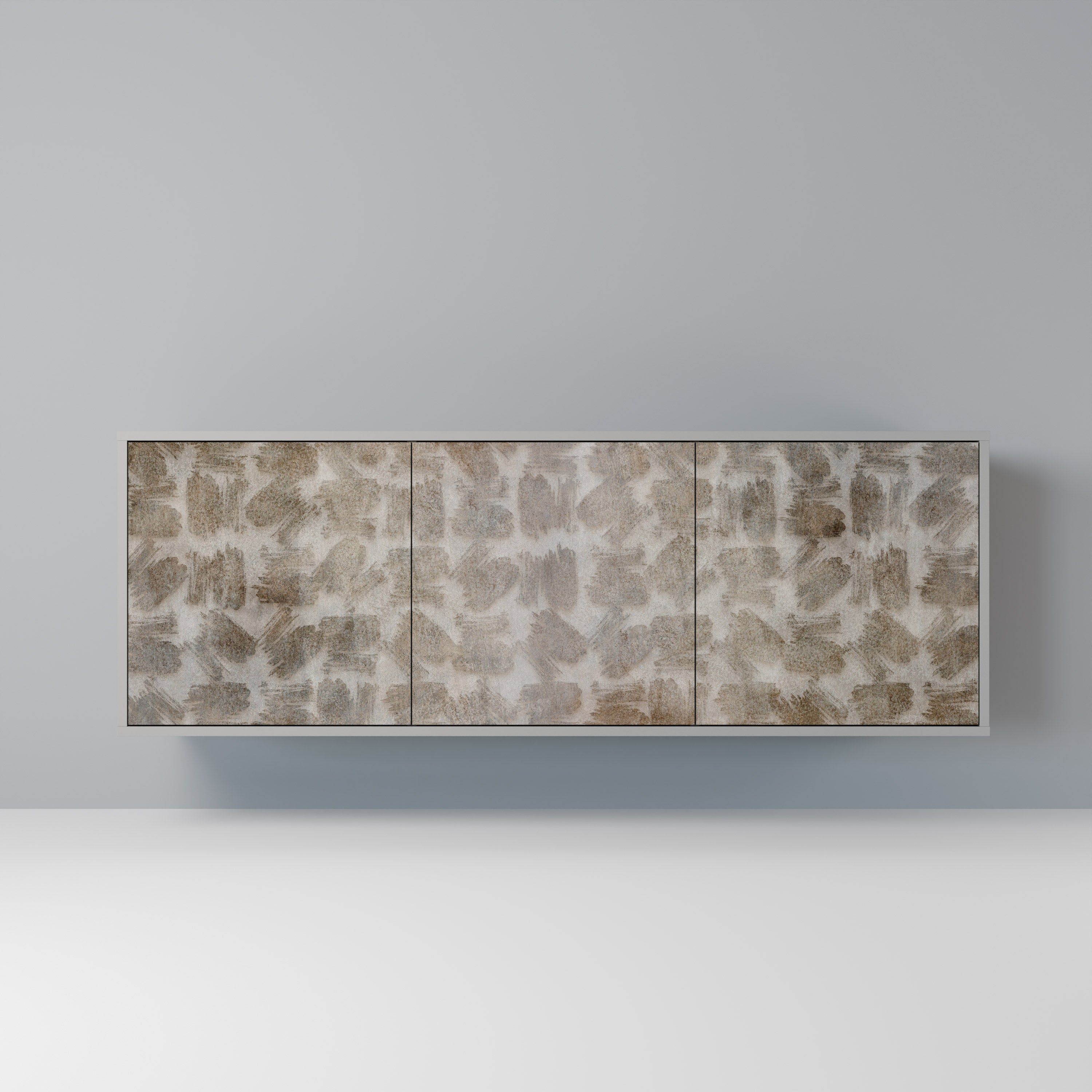 SLIGHTLY BLURRED 3-Door Sideboard in Grey Finish