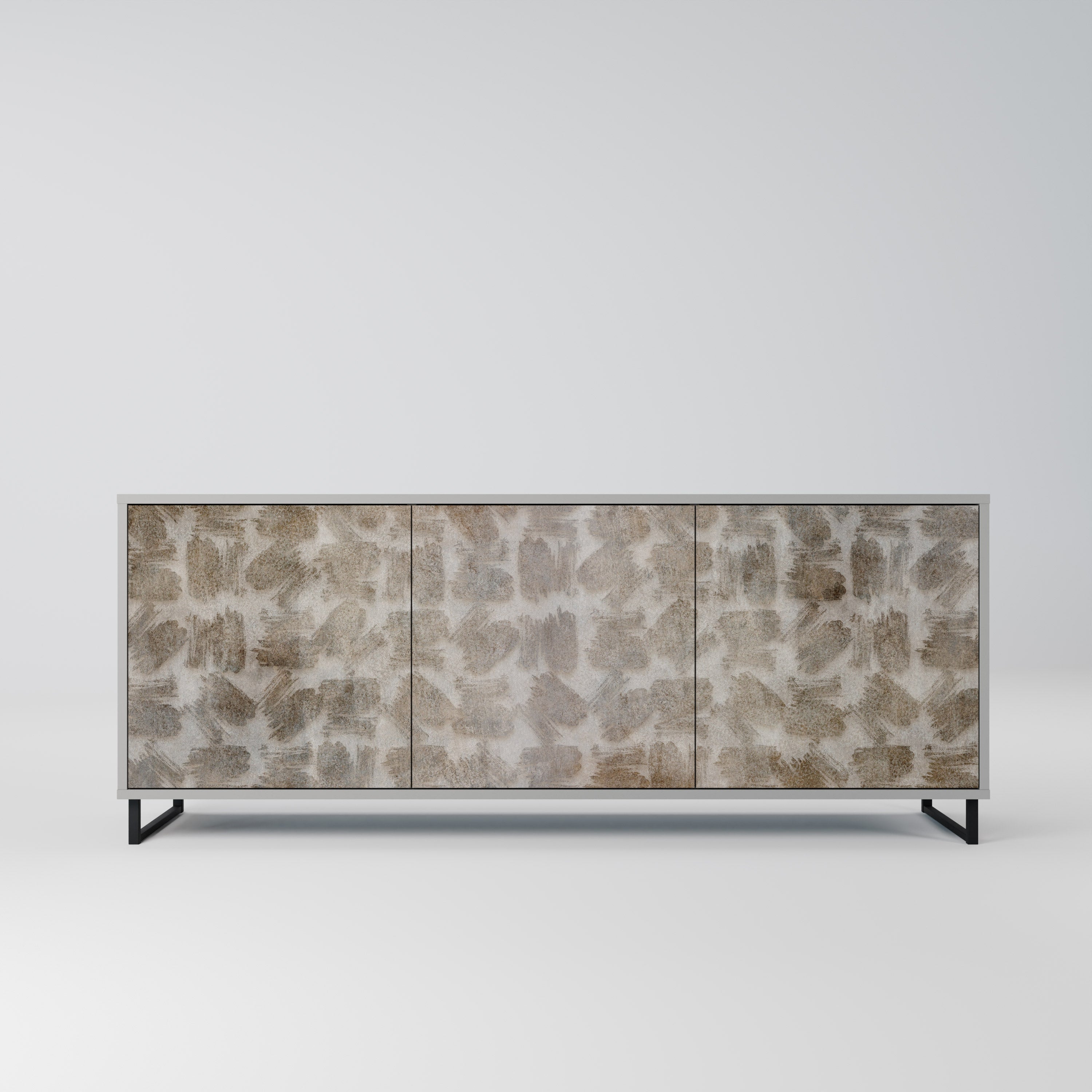 SLIGHTLY BLURRED 3-Door Sideboard in Grey Finish