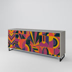 ELECTRIC PATTERNS 3-Door Sideboard in Grey Finish