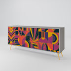 ELECTRIC PATTERNS 3-Door Sideboard in Grey Finish