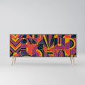 ELECTRIC PATTERNS 3-Door Sideboard in Grey Finish