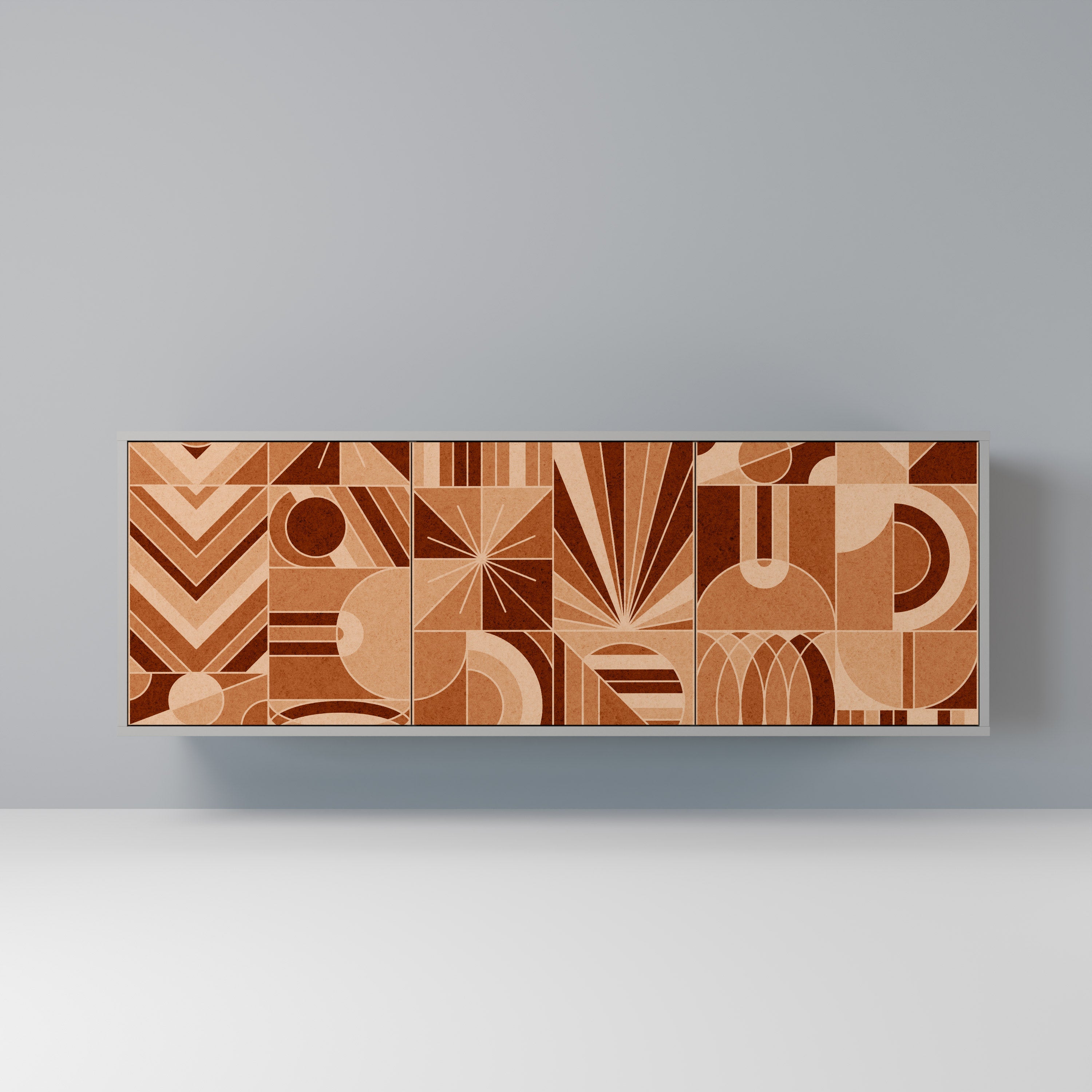 PRISM MOSAIC 3-Door Sideboard in Grey Finish