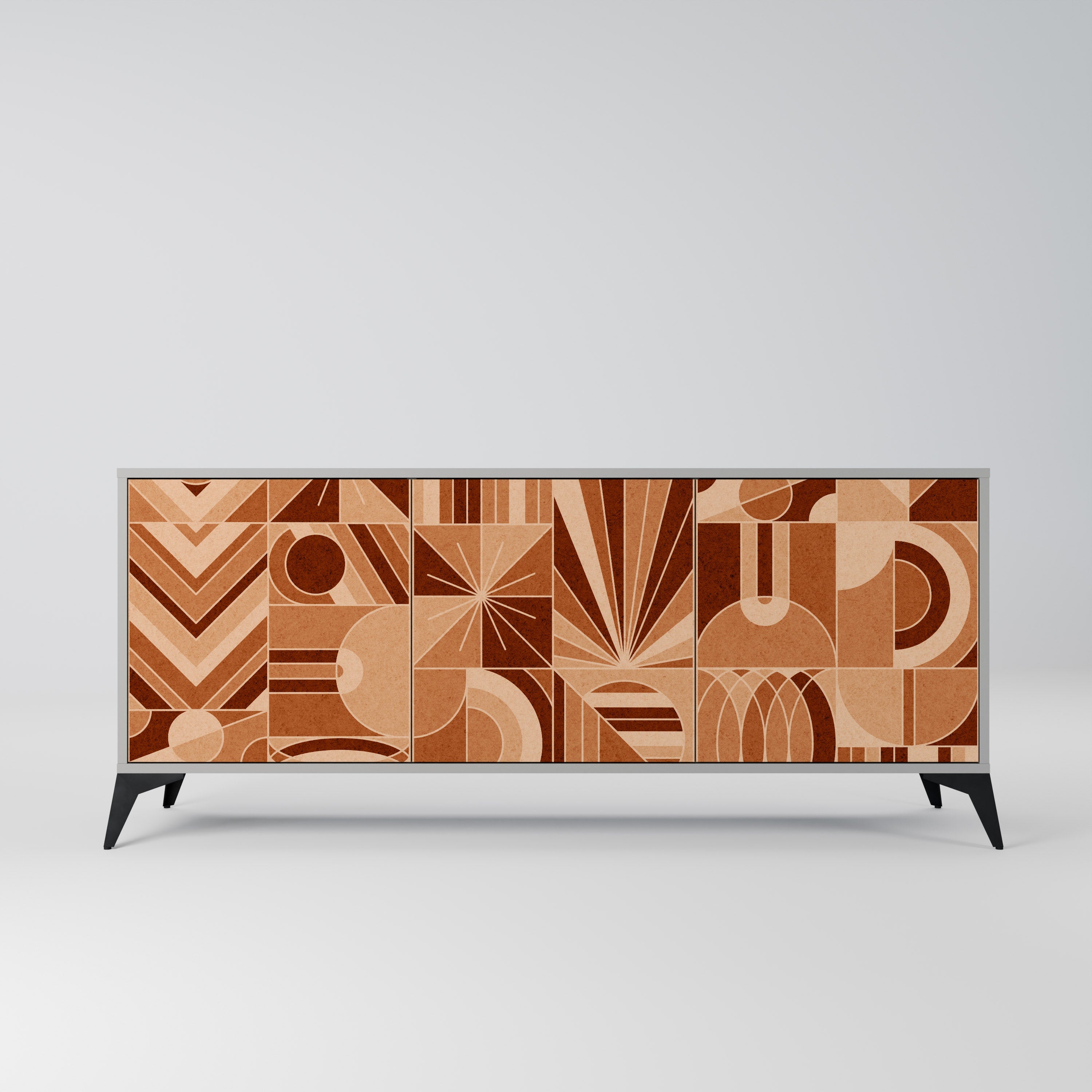 PRISM MOSAIC 3-Door Sideboard in Grey Finish