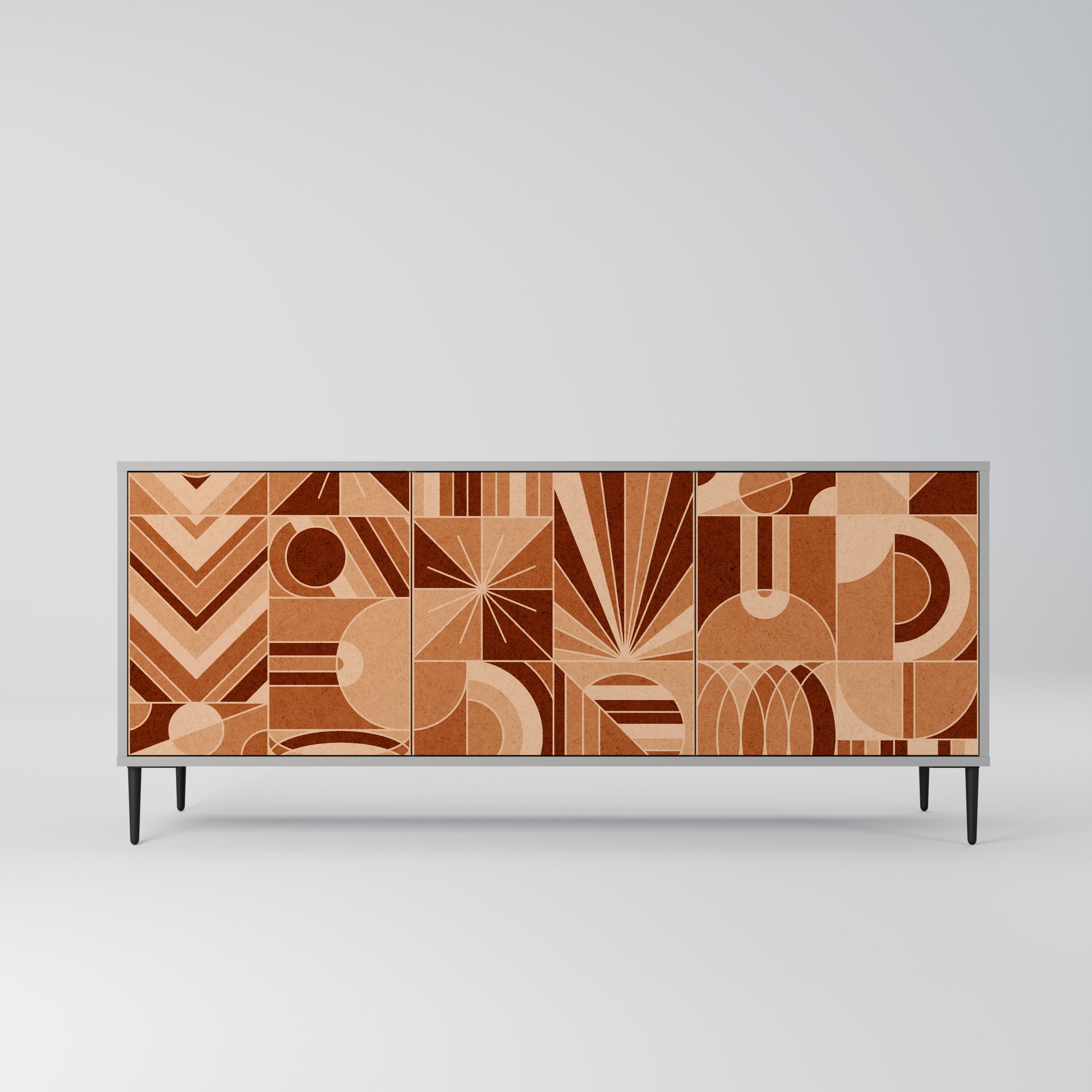 PRISM MOSAIC 3-Door Sideboard in Grey Finish