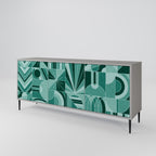 HARMONIC GRID 3-Door Sideboard in Grey Finish