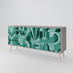 HARMONIC GRID 3-Door Sideboard in Grey Finish