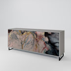 GILDED SWIRLS 3-Door Sideboard in Grey Finish