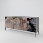 GILDED SWIRLS 3-Door Sideboard in Grey Finish