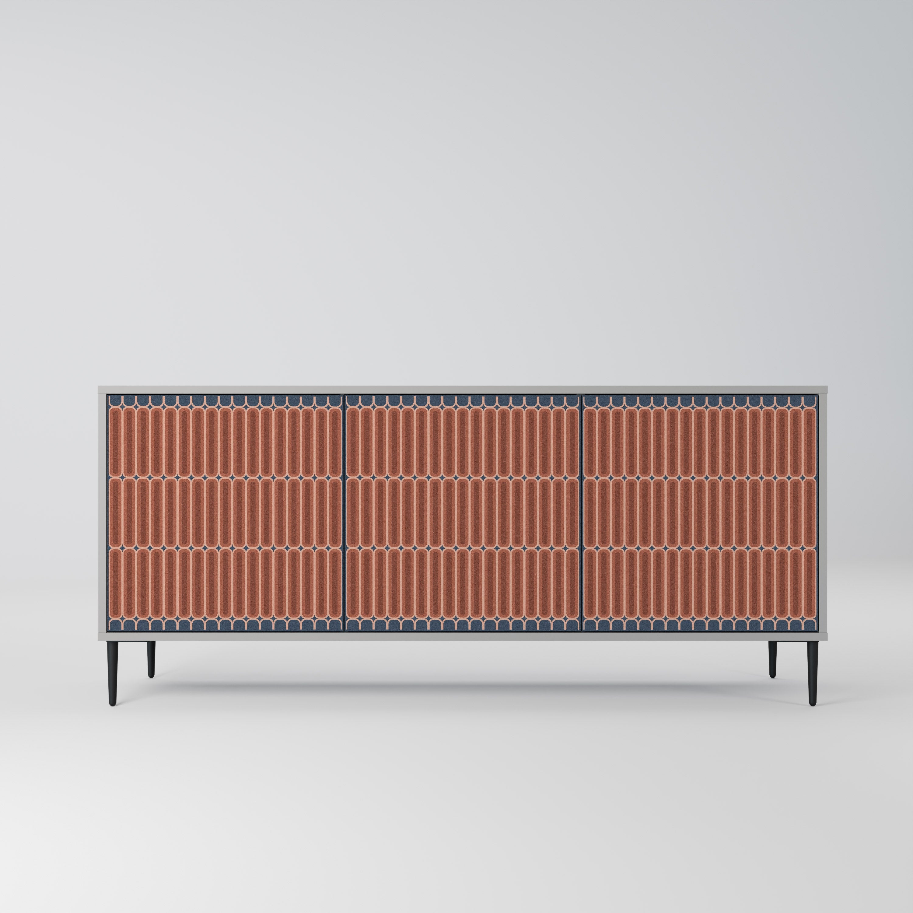 HYPNOTIC GATE 3-Door Sideboard in Grey Finish