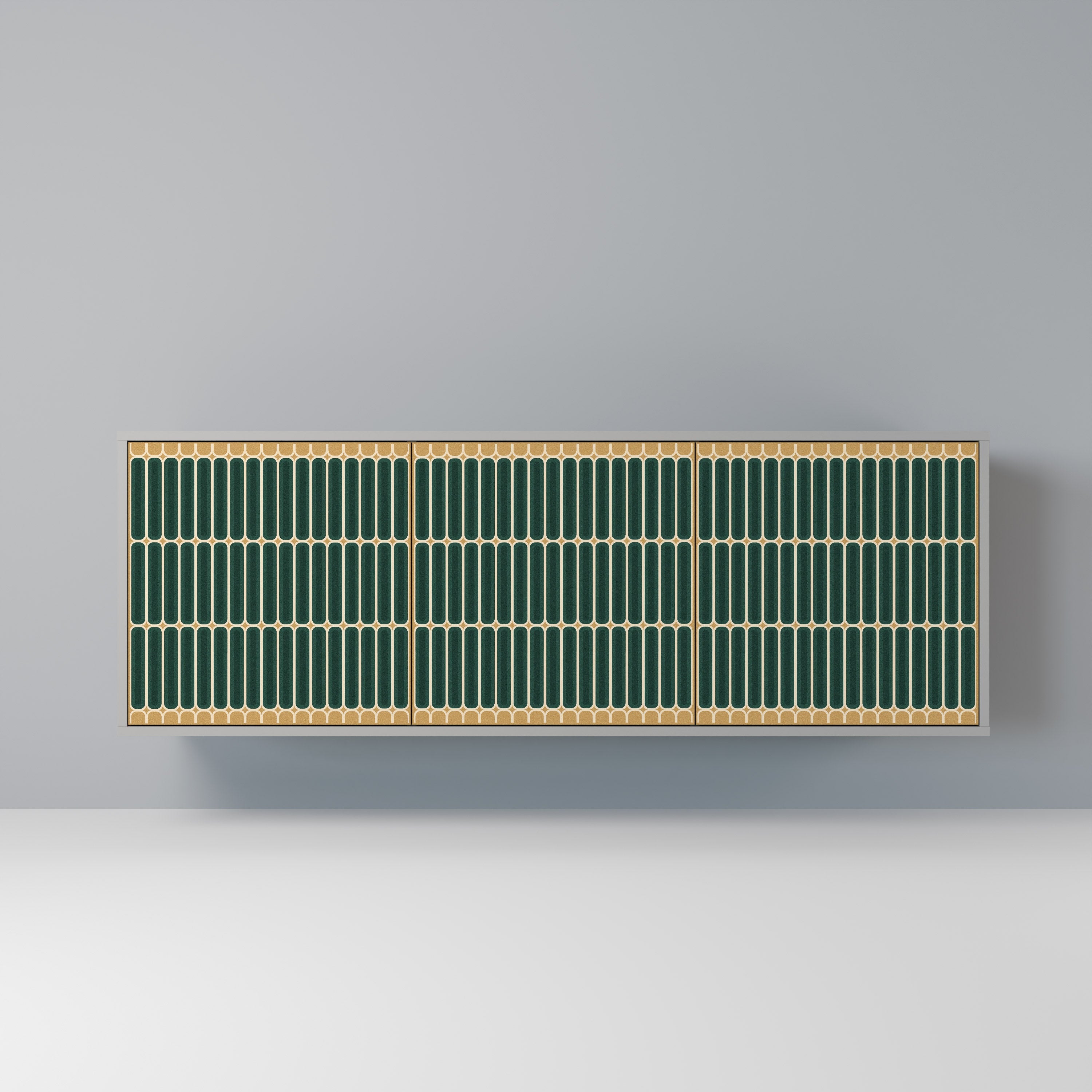 ILUSION GATE 3-Door Sideboard in Grey Finish