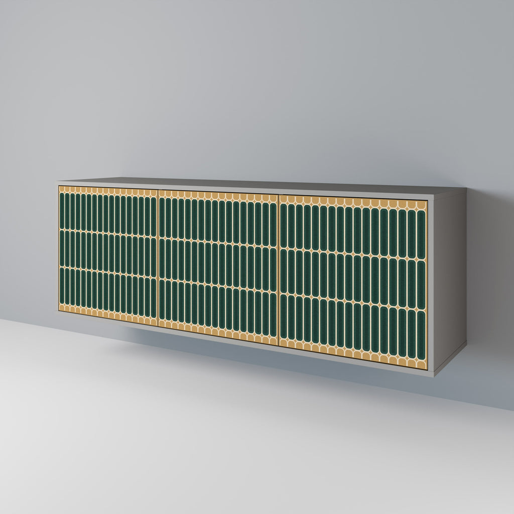 ILUSION GATE 3-Door Sideboard in Grey Finish