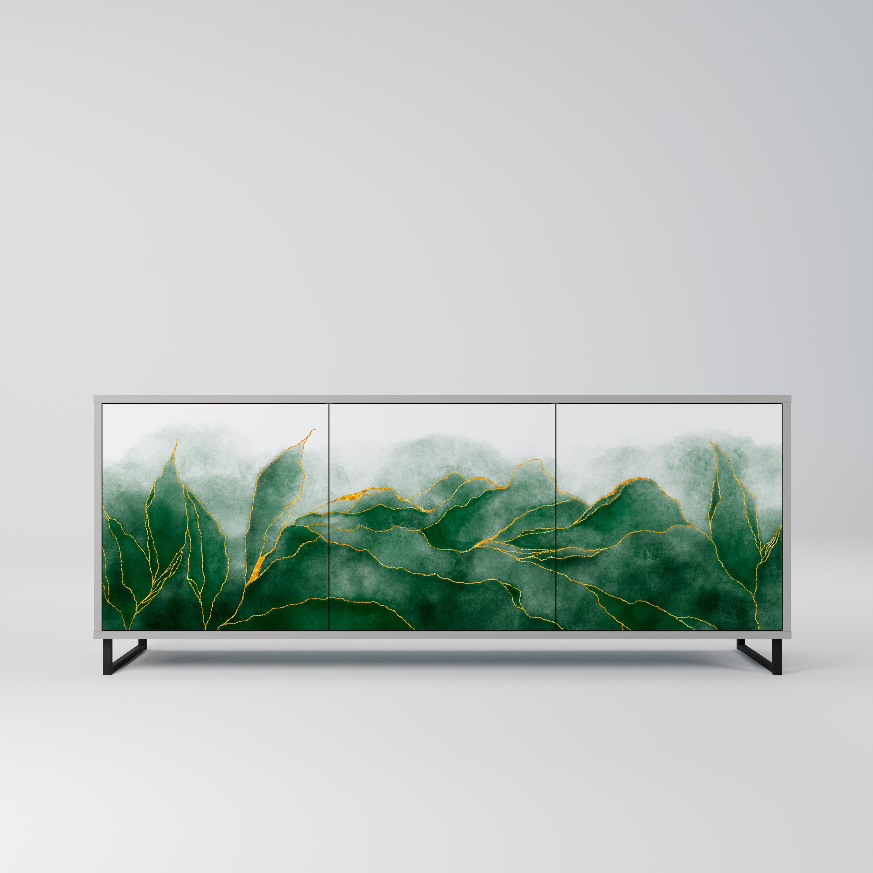 EXPENSIVE NATURE 3-Door Sideboard in Grey Finish