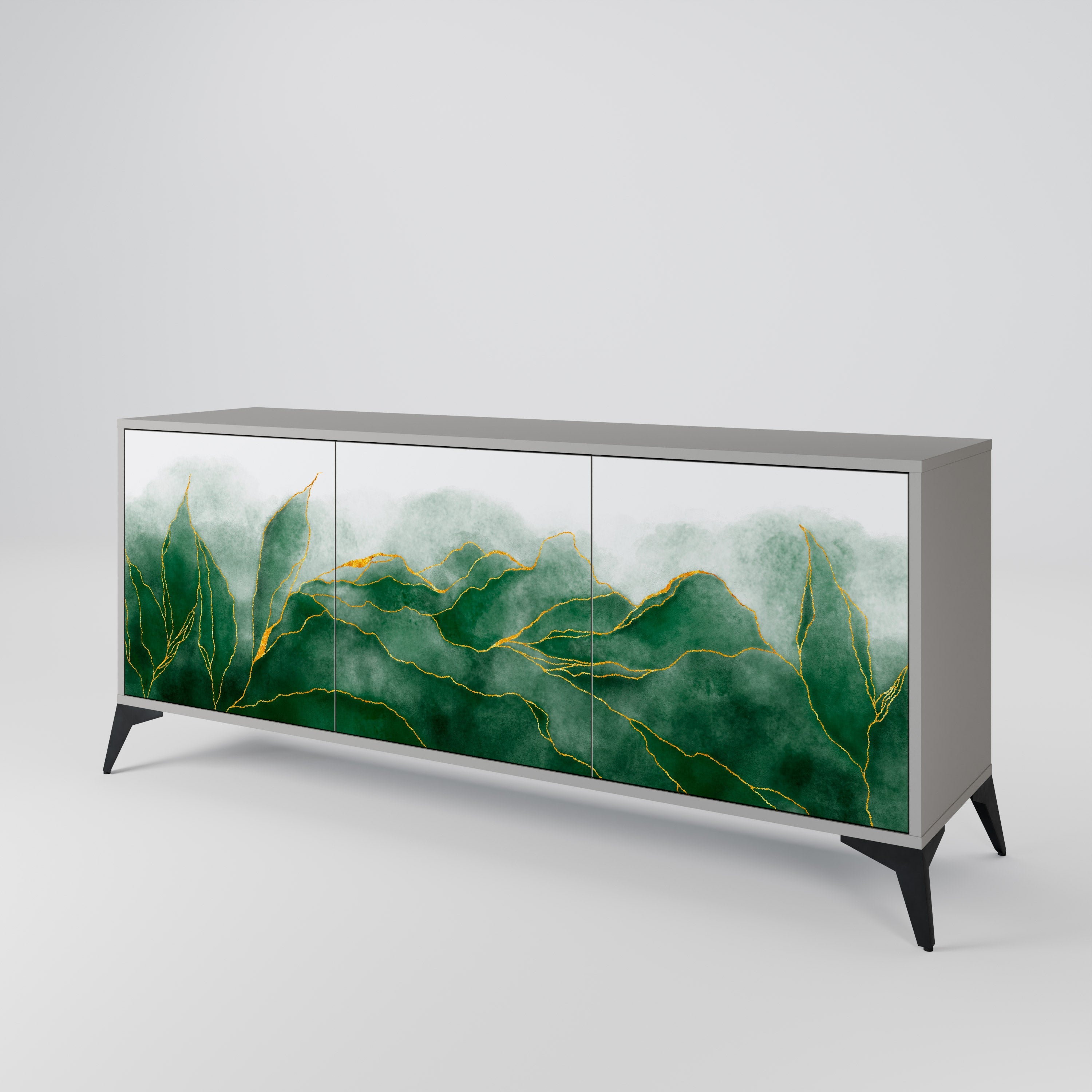 EXPENSIVE NATURE 3-Door Sideboard in Grey Finish
