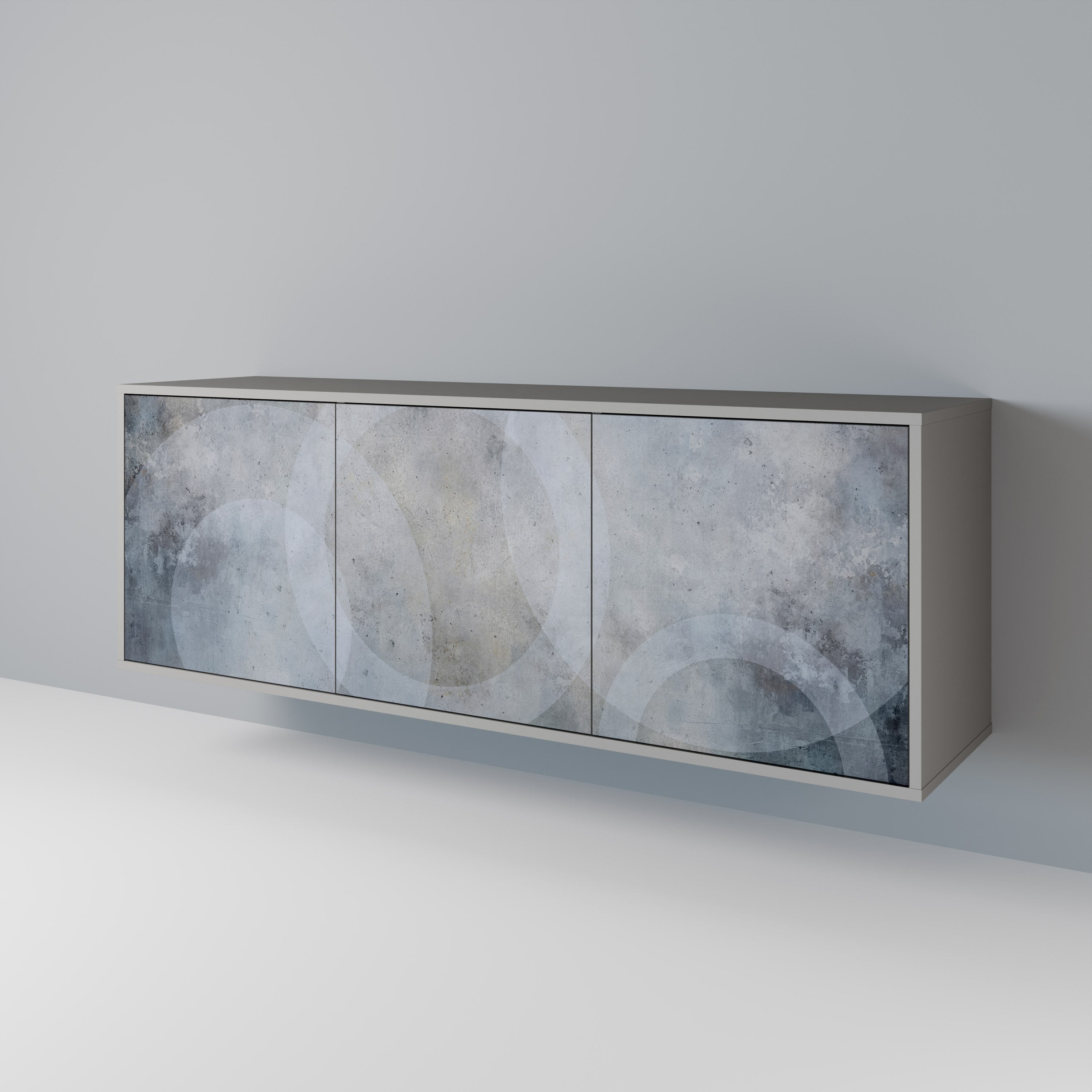 MUTED ARC 3-Door Sideboard in Grey Finish