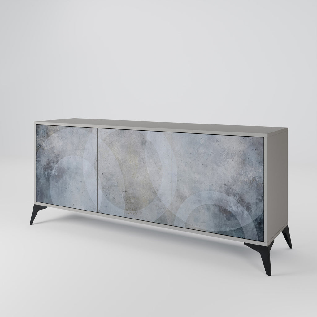 MUTED ARC 3-Door Sideboard in Grey Finish