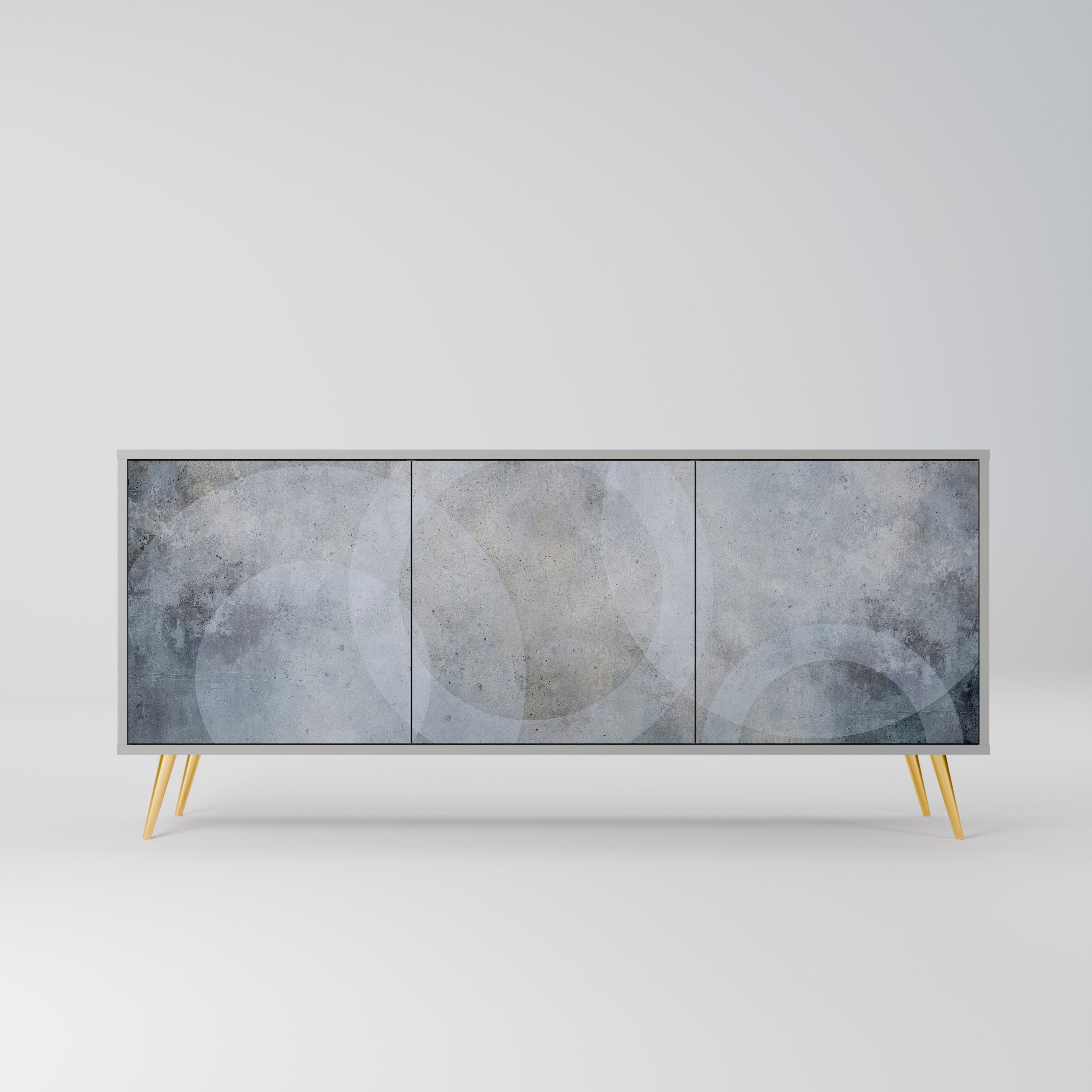 MUTED ARC 3-Door Sideboard in Grey Finish