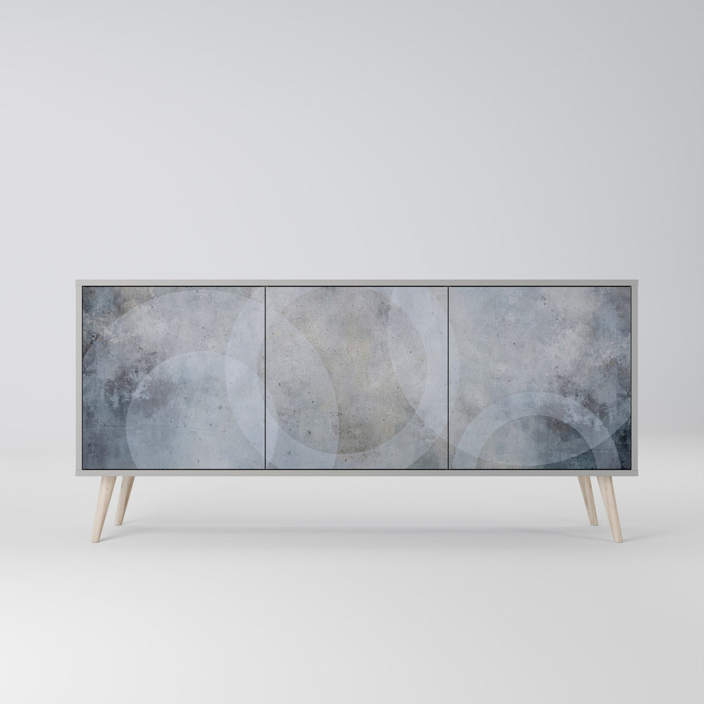 MUTED ARC 3-Door Sideboard in Grey Finish