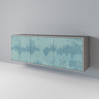 SKY WASH 3-Door Sideboard in Grey Finish