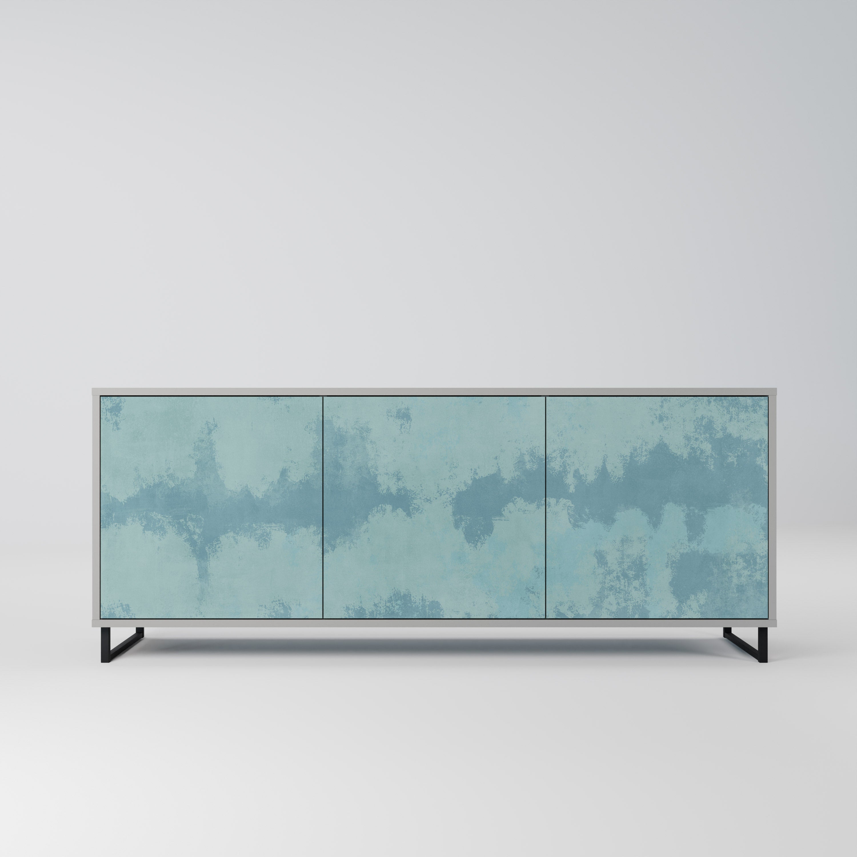 SKY WASH 3-Door Sideboard in Grey Finish