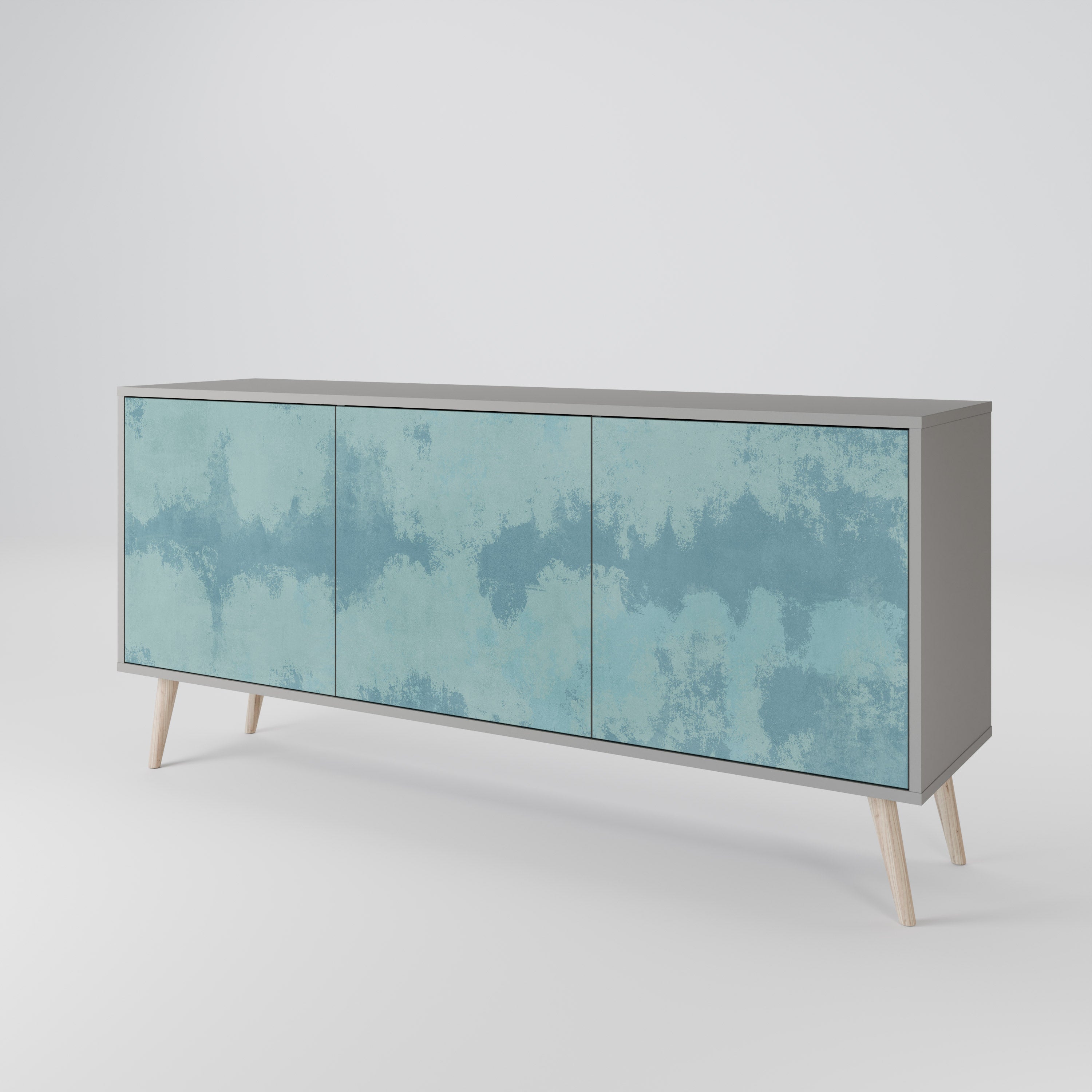 SKY WASH 3-Door Sideboard in Grey Finish