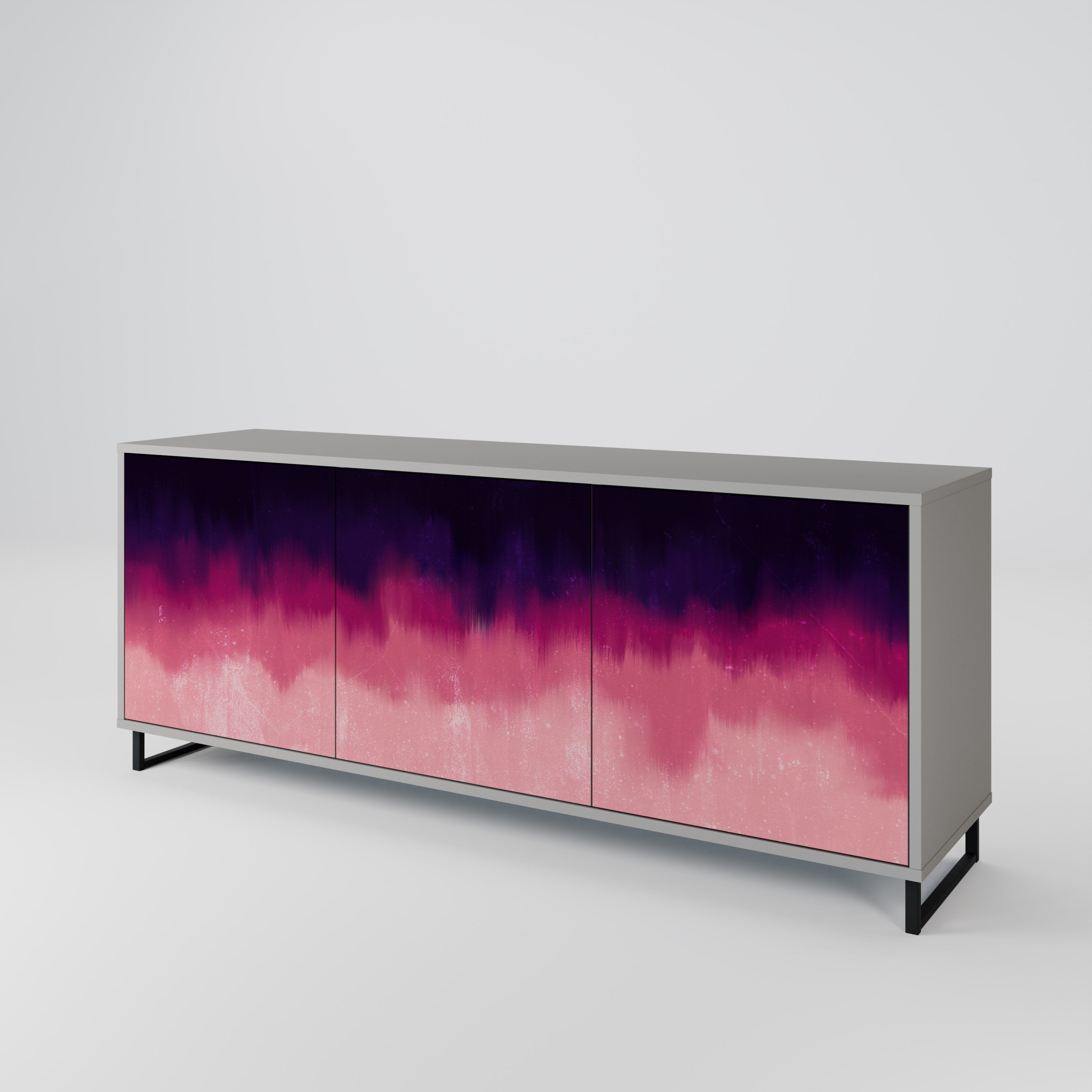 AURORA BOREALIS 3-Door Sideboard in Grey Finish