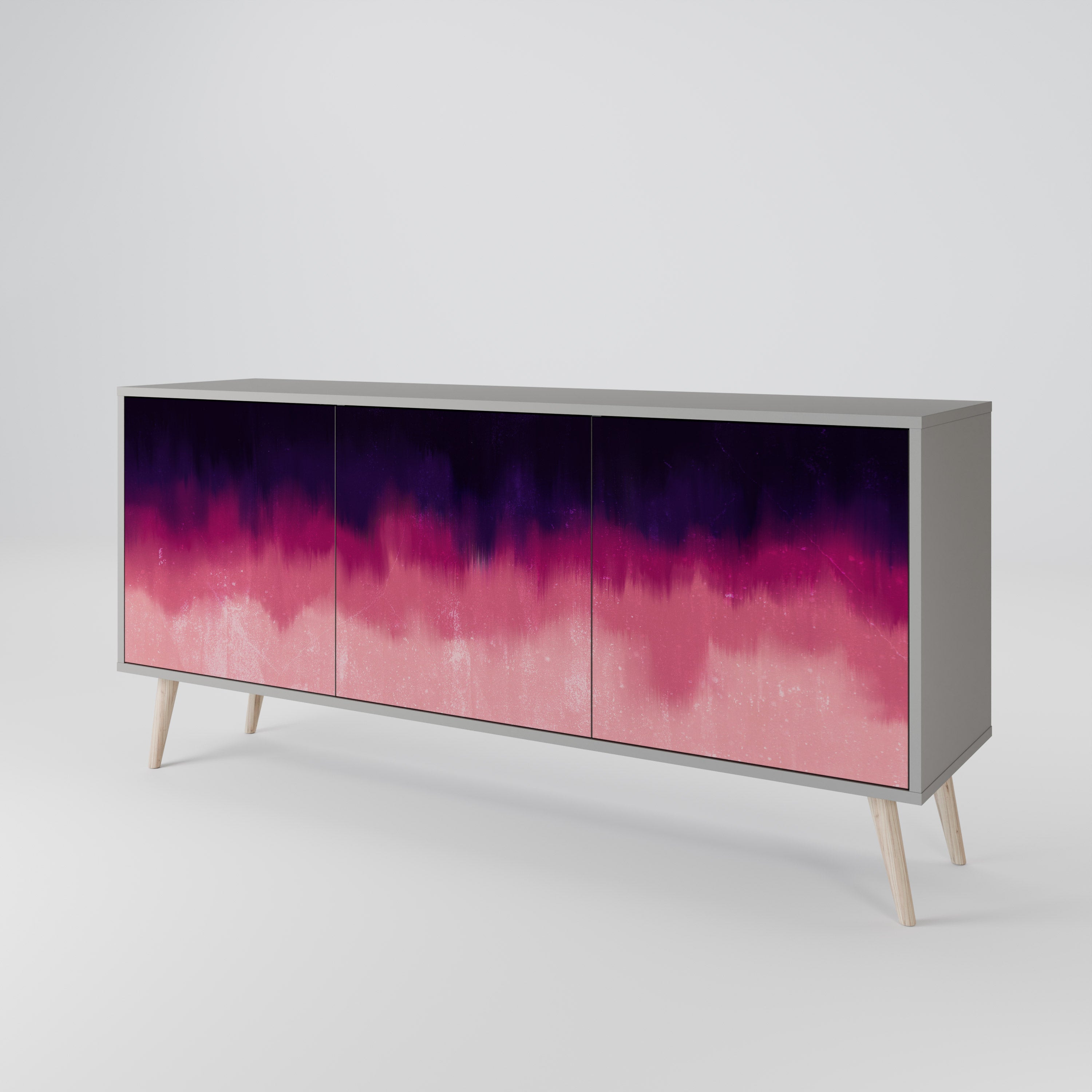 AURORA BOREALIS 3-Door Sideboard in Grey Finish