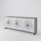 SOLID CIRCLES 3-Door Sideboard in Grey Finish
