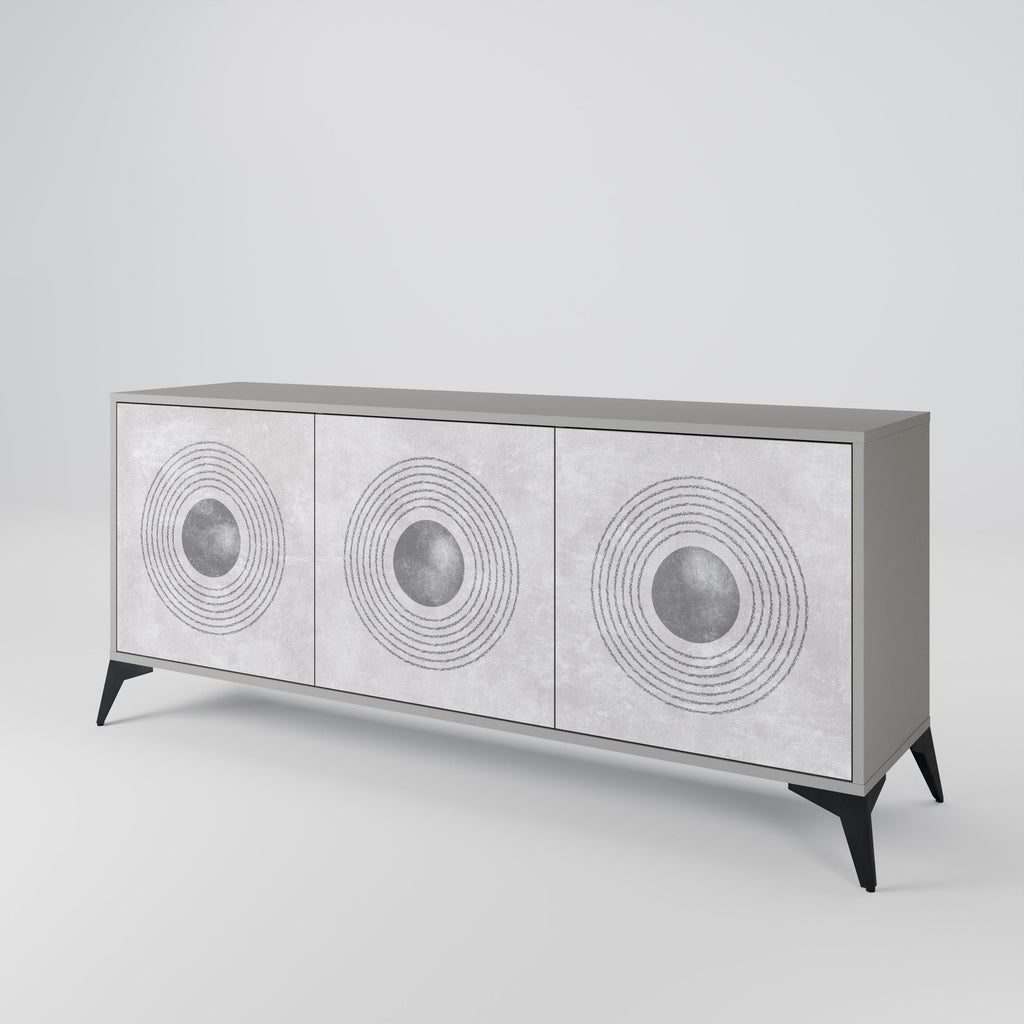 SOLID CIRCLES 3-Door Sideboard in Grey Finish