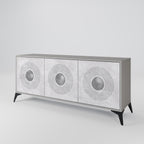 SOLID CIRCLES 3-Door Sideboard in Grey Finish