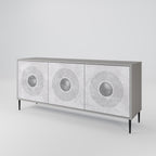 SOLID CIRCLES 3-Door Sideboard in Grey Finish