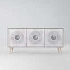 SOLID CIRCLES 3-Door Sideboard in Grey Finish
