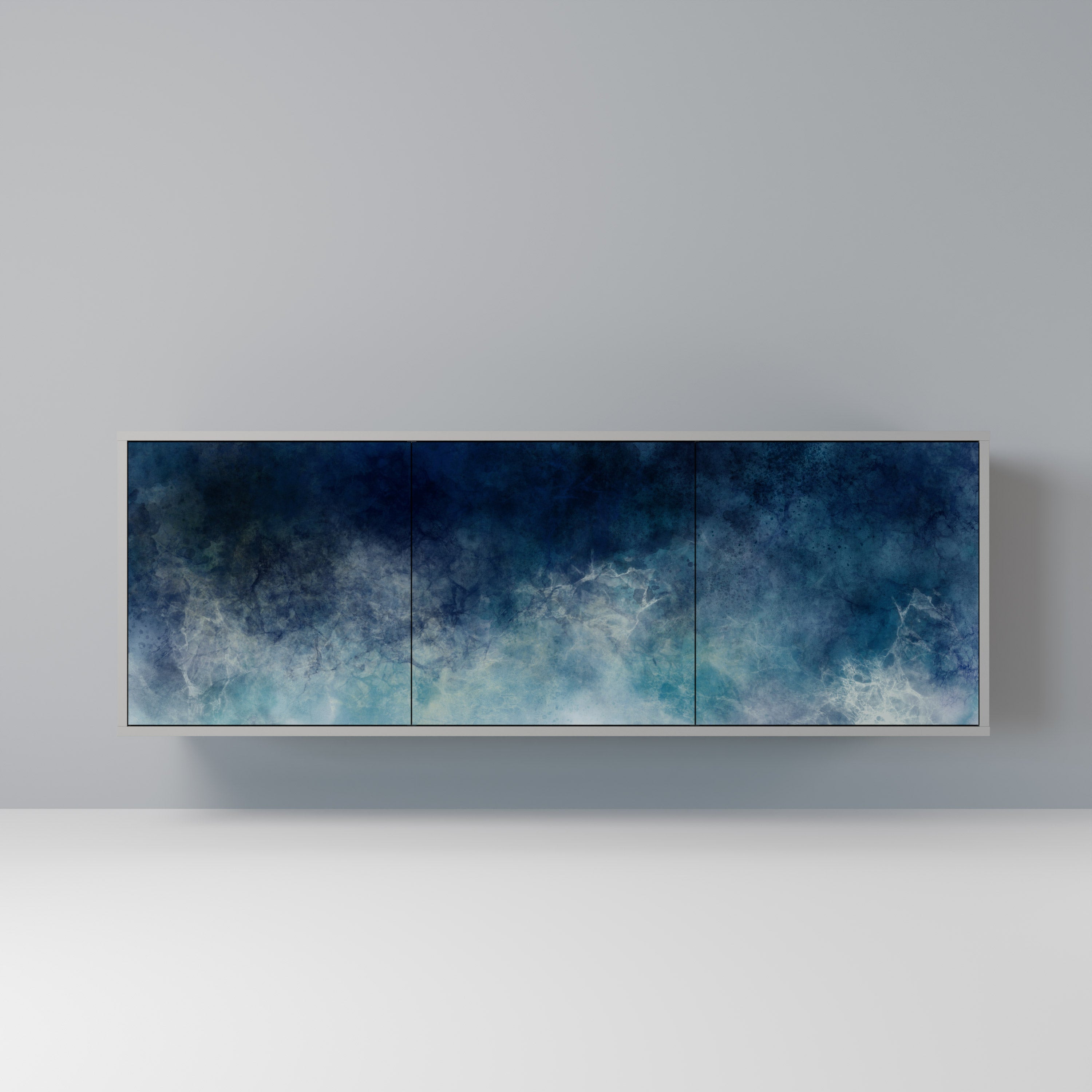 CELESTIAL FALL 3-Door Sideboard in Grey Finish