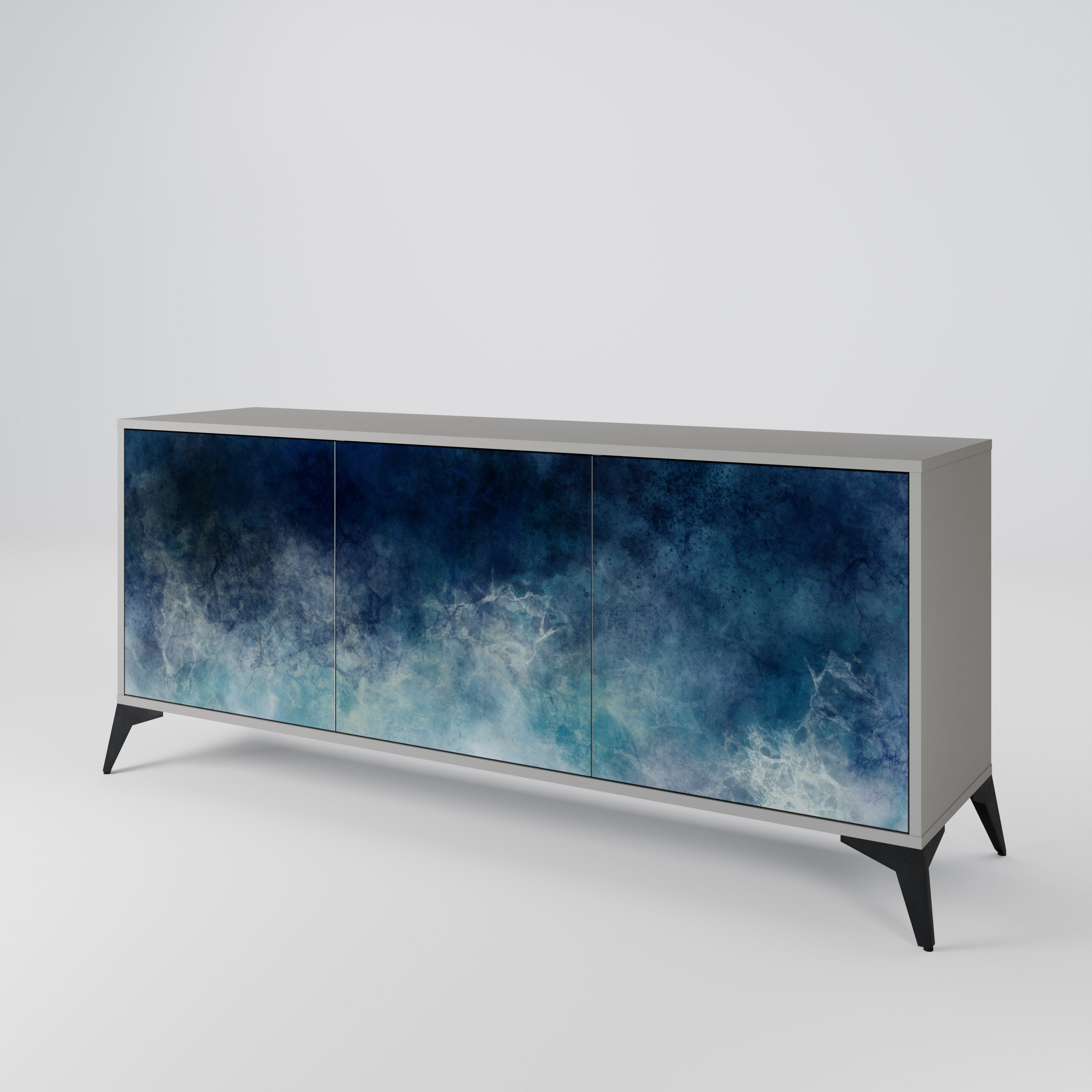 CELESTIAL FALL 3-Door Sideboard in Grey Finish