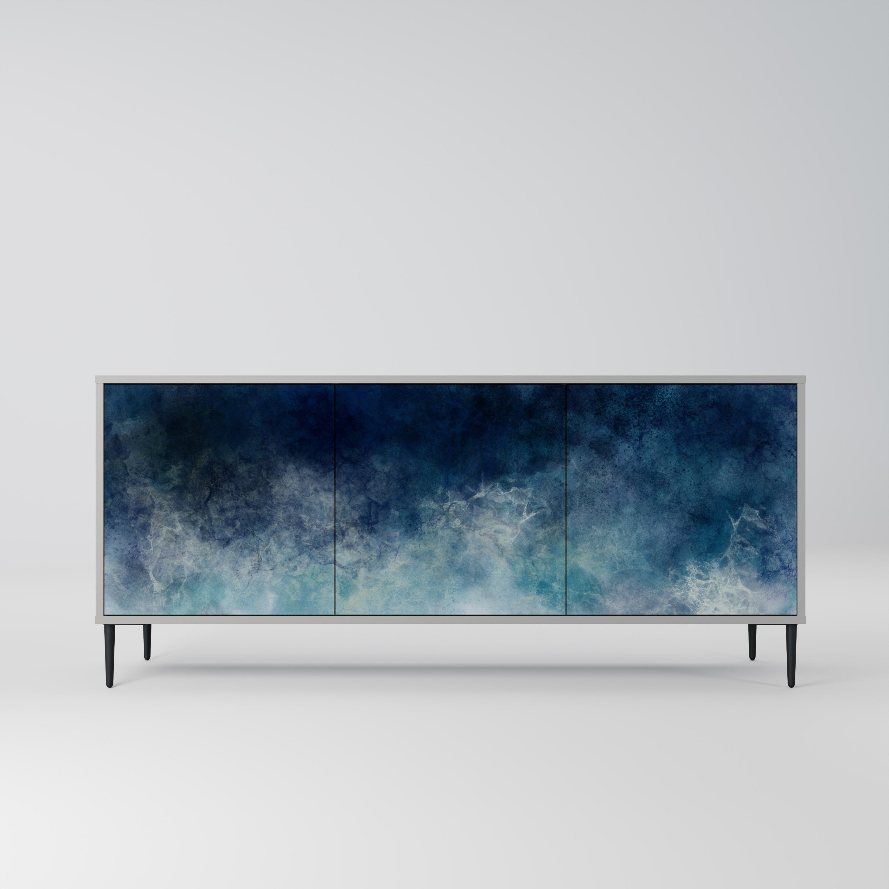CELESTIAL FALL 3-Door Sideboard in Grey Finish