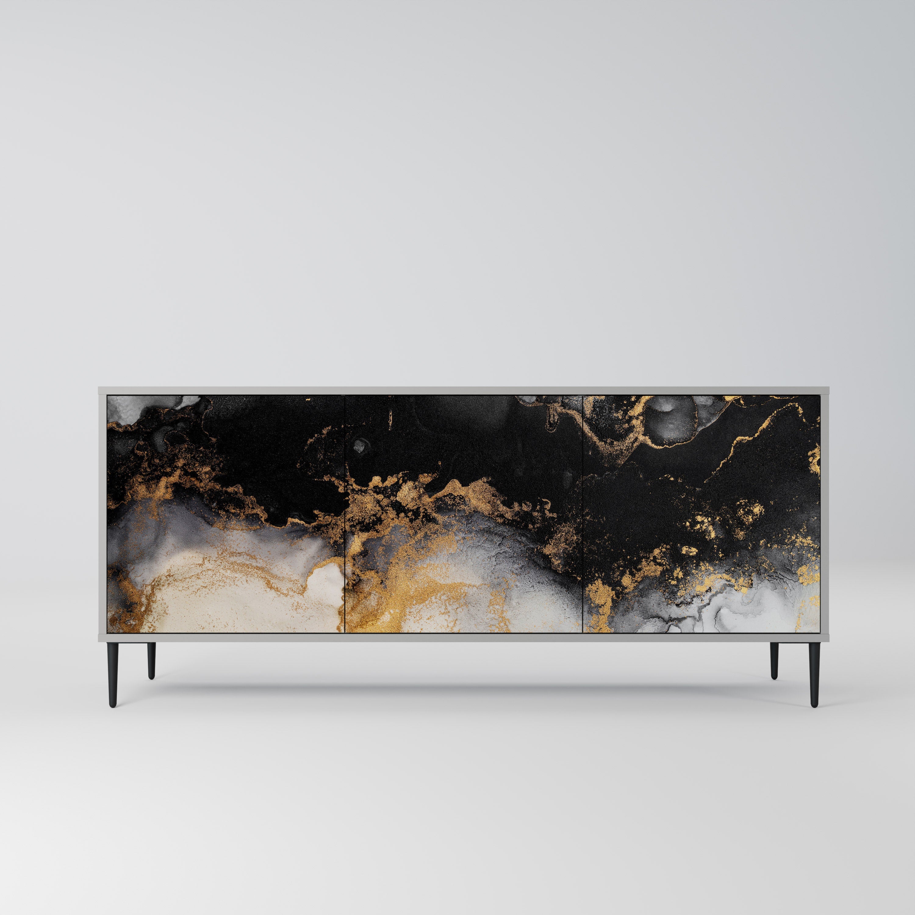 MARBLE OF TOMMORROW 3-Door Sideboard in Grey Finish