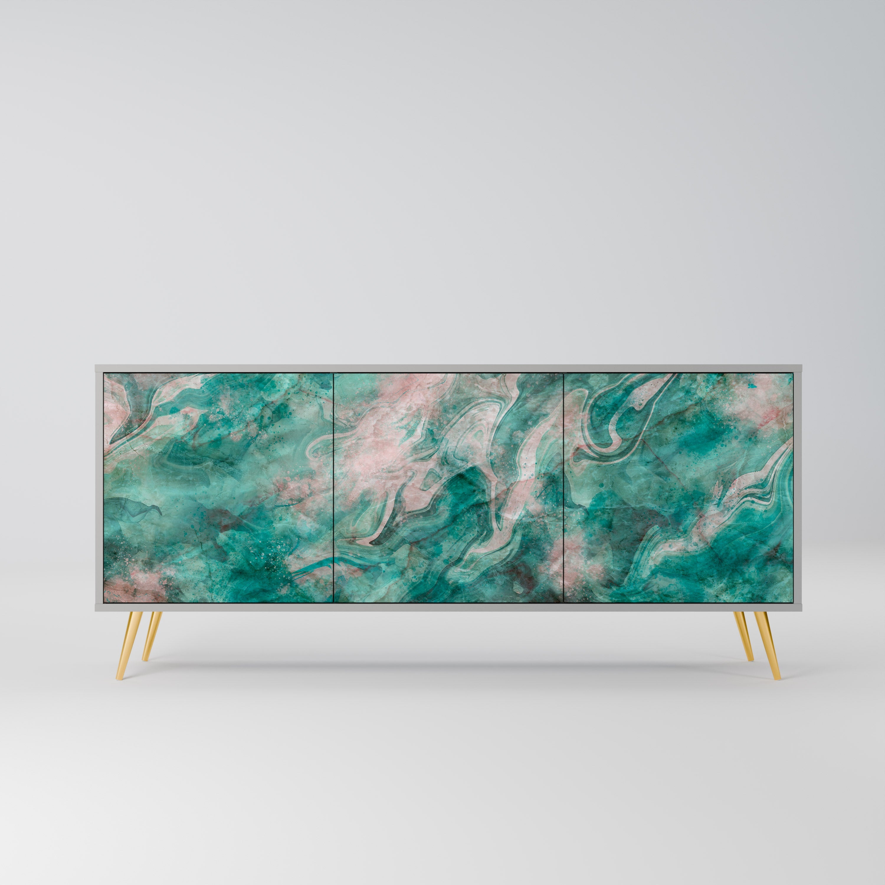 ABSTRACT ALCHEMY Aparador de 3 Portas em Acabamento Cinzento