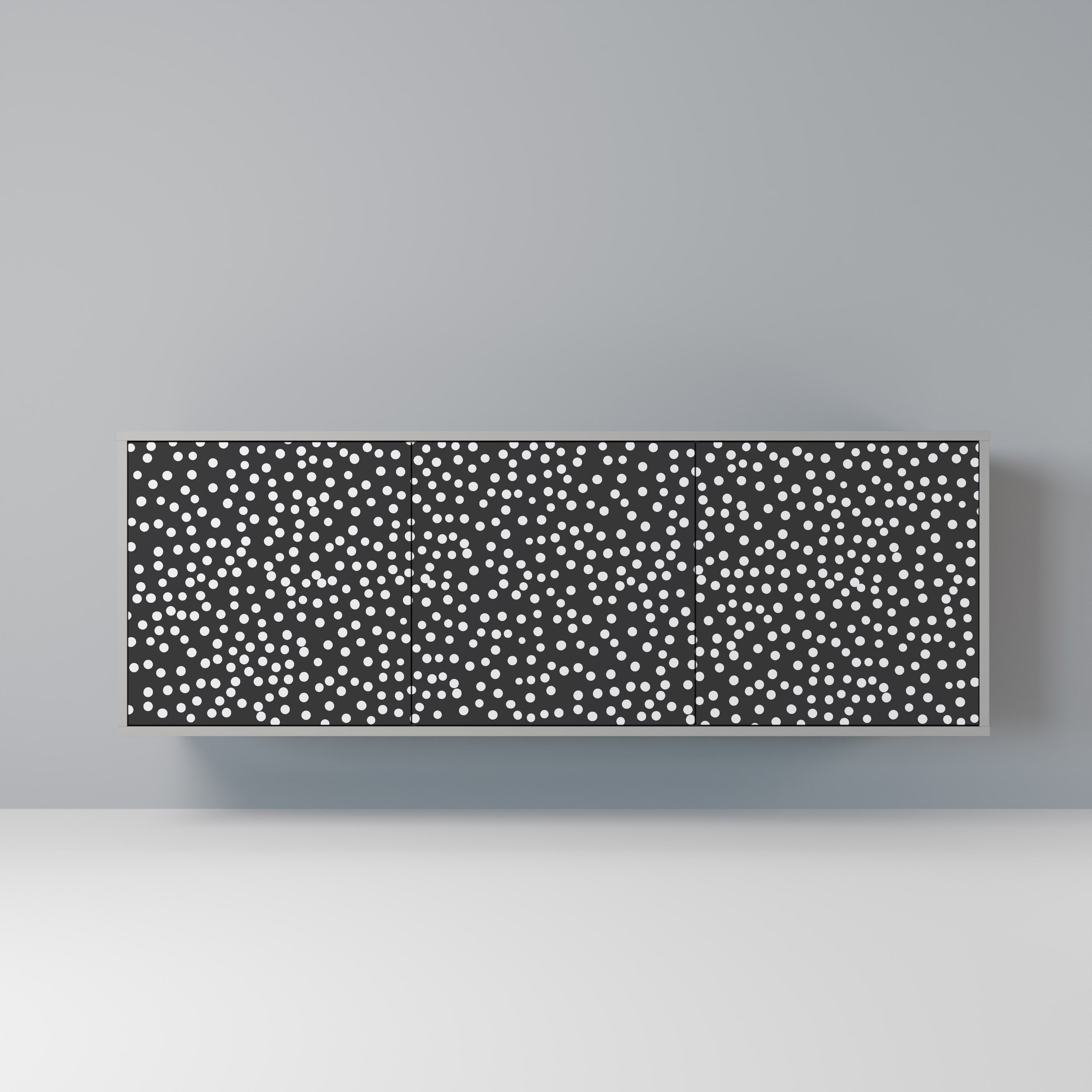 BLINDING LIGHTS 3-Door Sideboard in Grey Finish