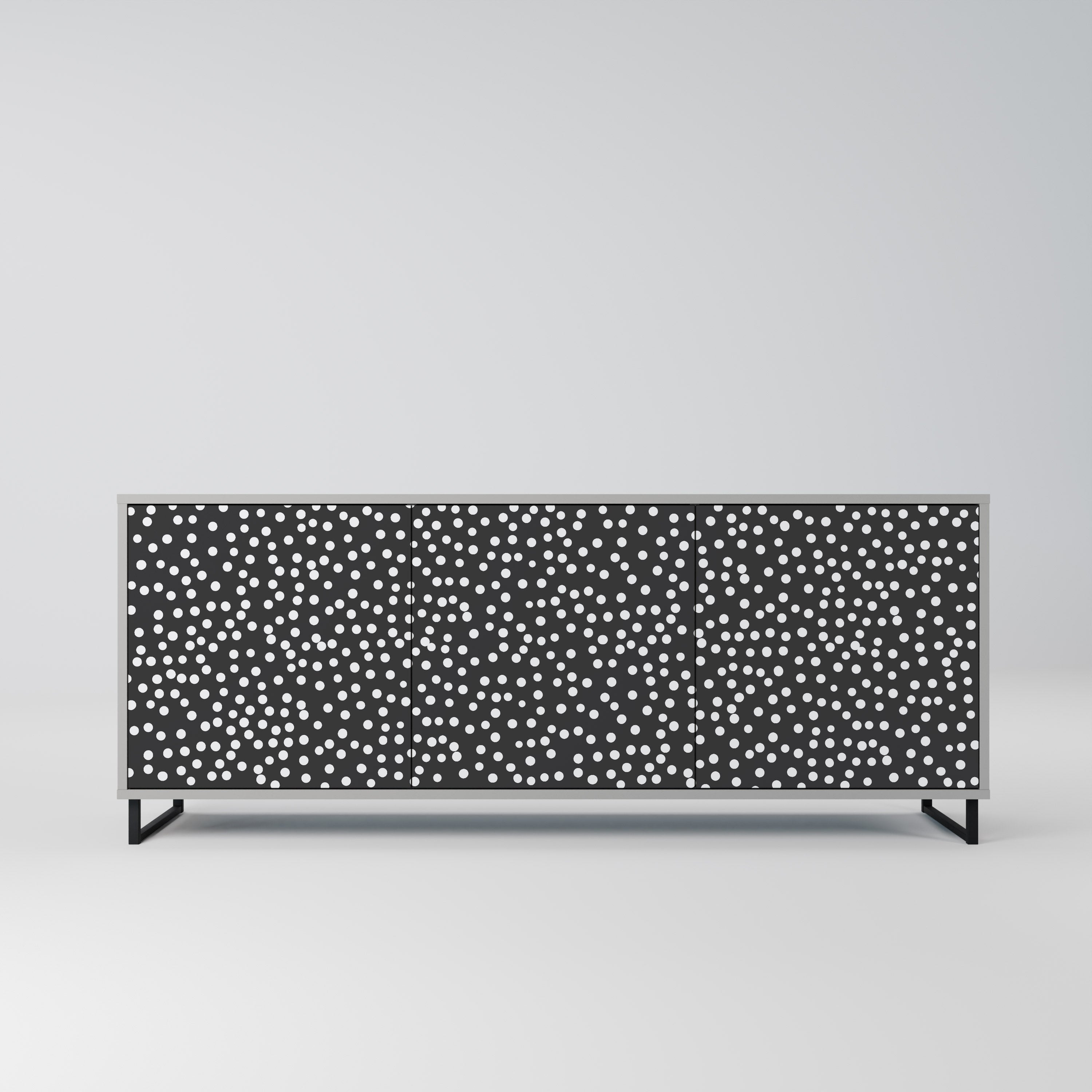 BLINDING LIGHTS 3-Door Sideboard in Grey Finish