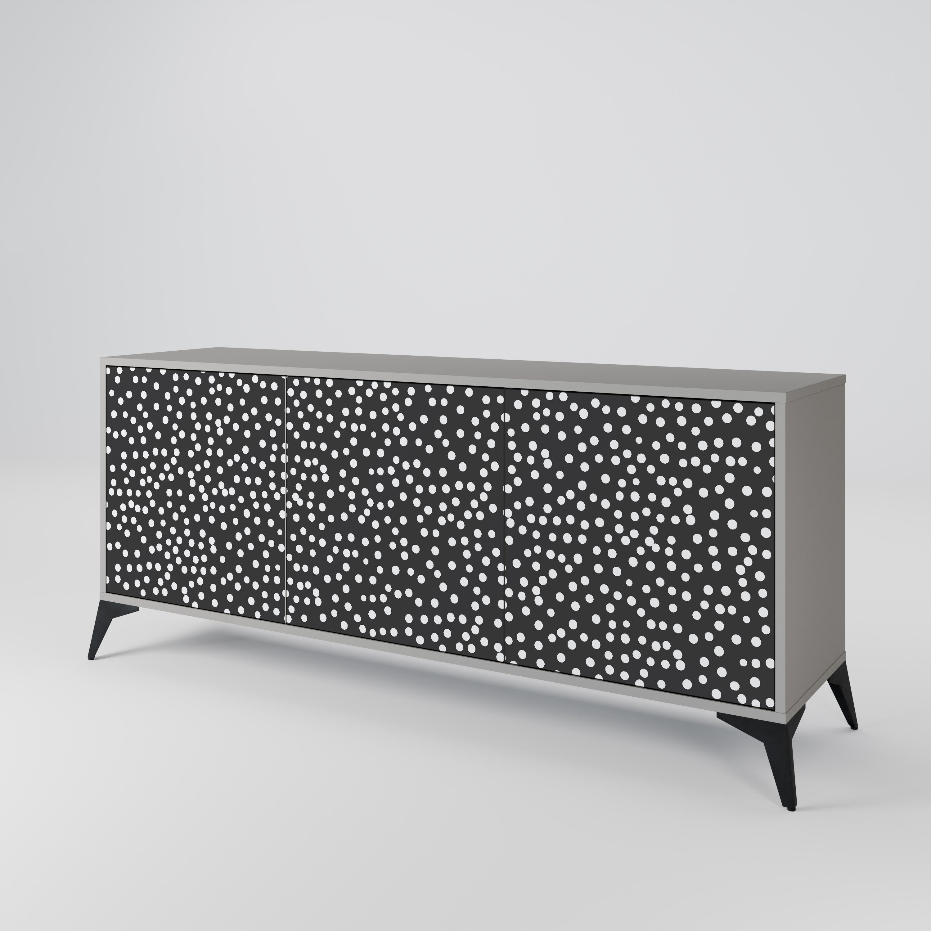 BLINDING LIGHTS 3-Door Sideboard in Grey Finish