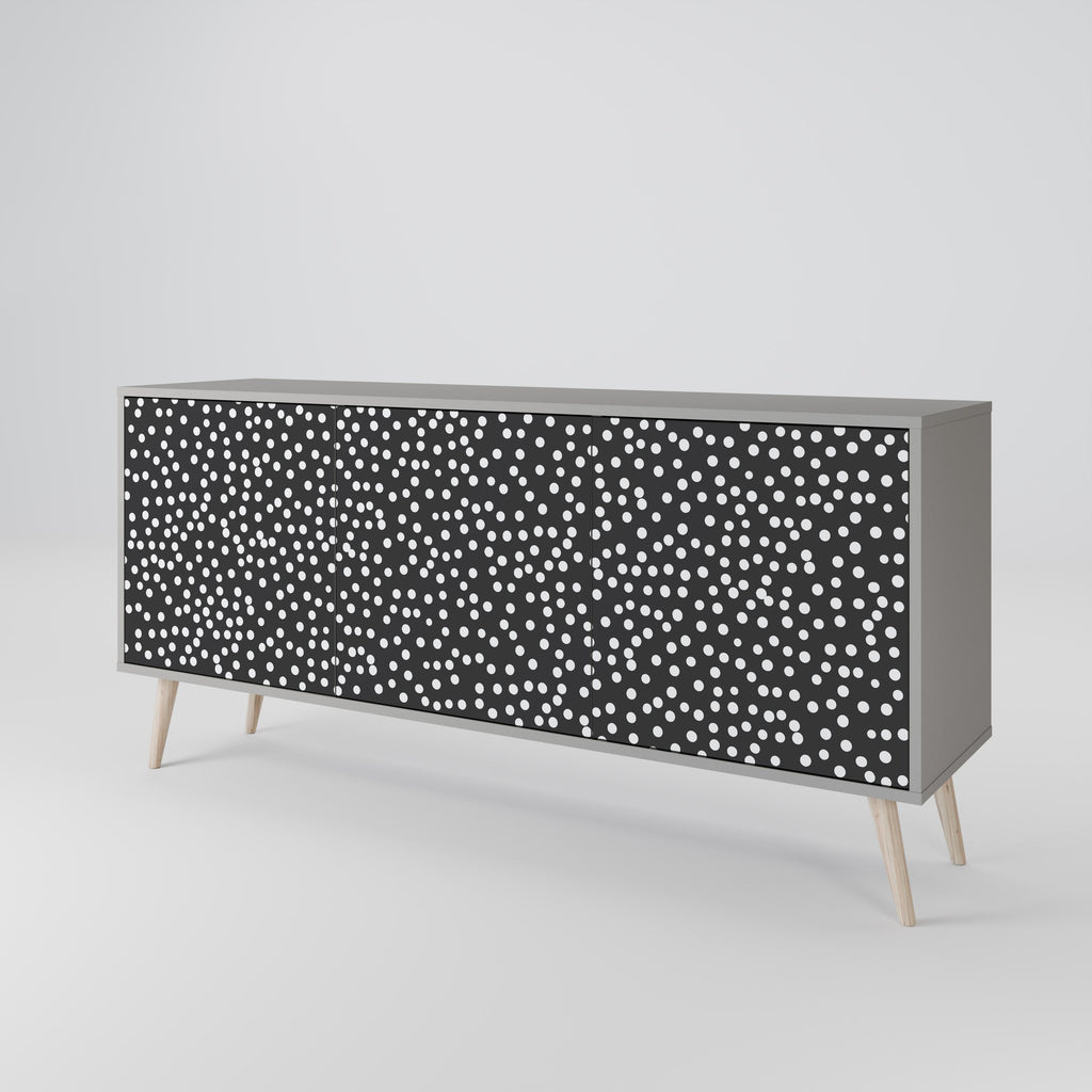 BLINDING LIGHTS 3-Door Sideboard in Grey Finish
