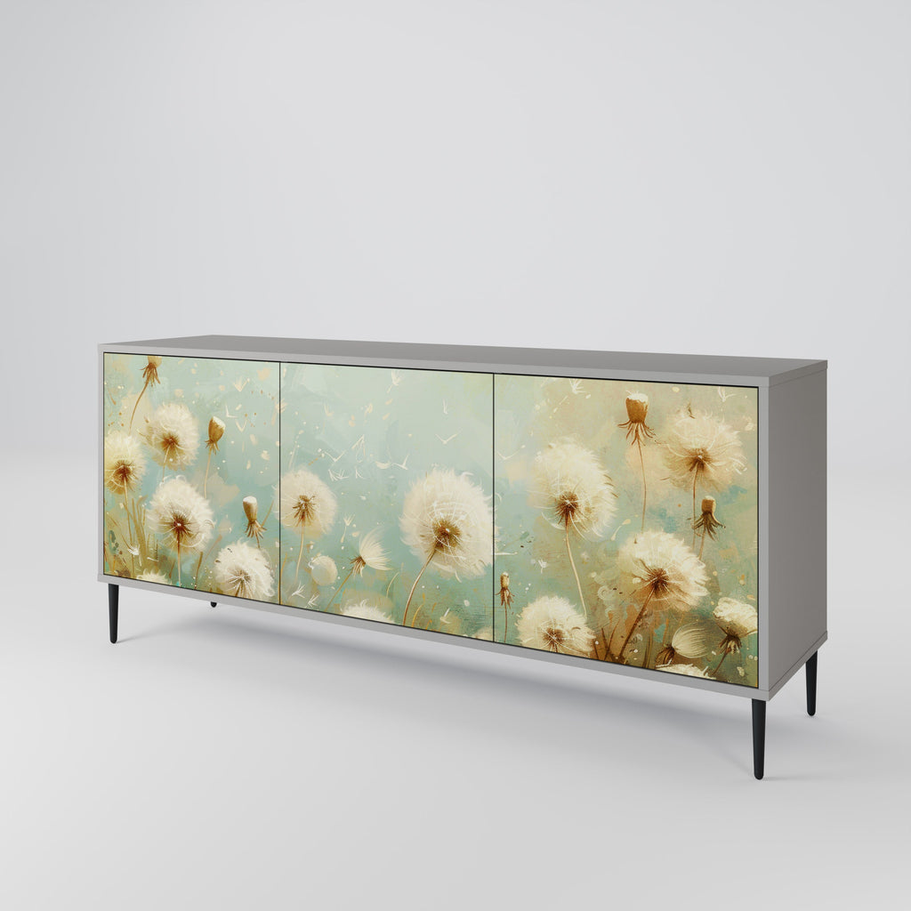 DREAMY MEADOW 3-Door Sideboard in Grey Finish