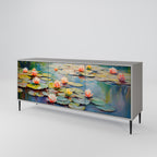 BLOOMING WATERS 3-Door Sideboard in Grey Finish