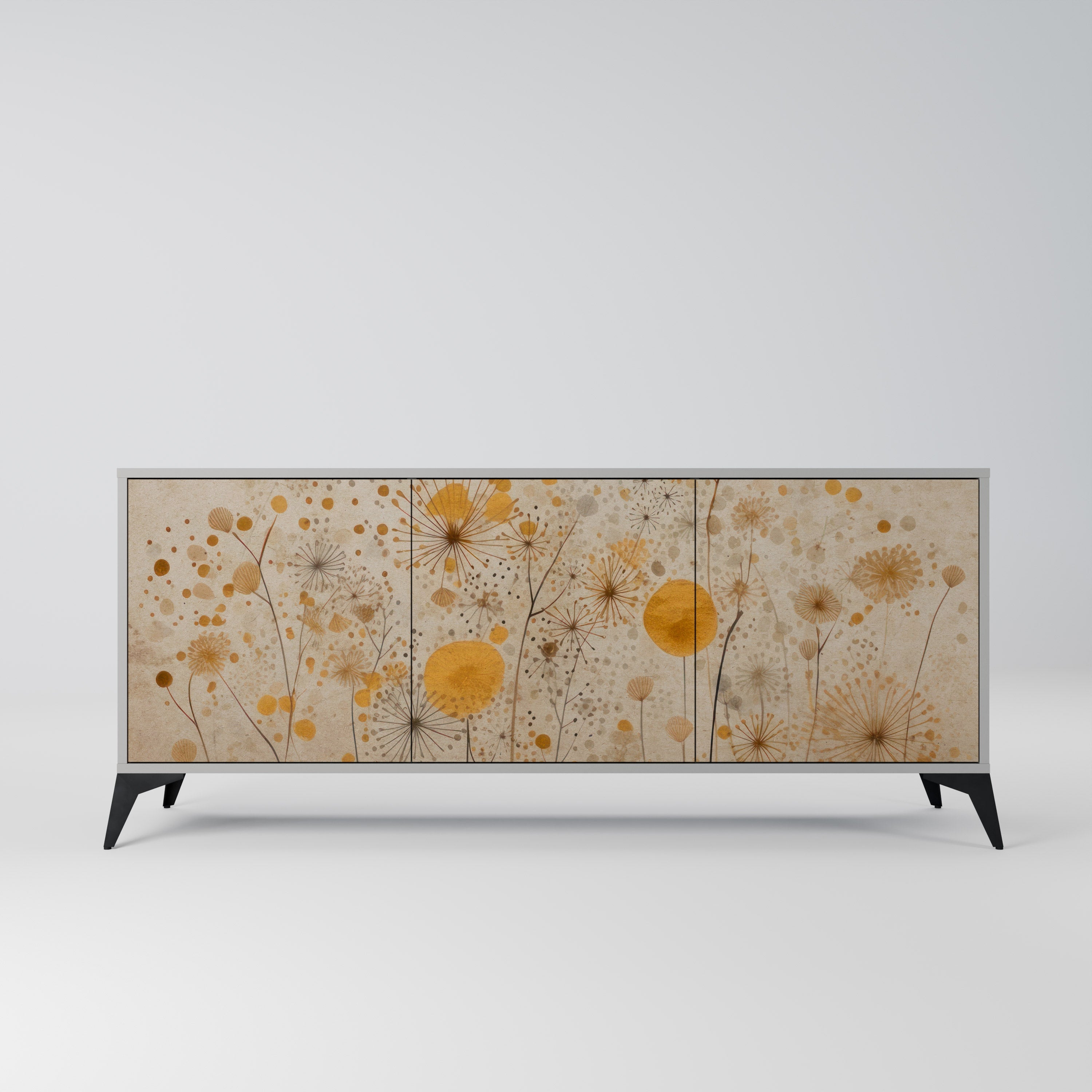 MORNING GLADE 3-Door Sideboard in Grey Finish